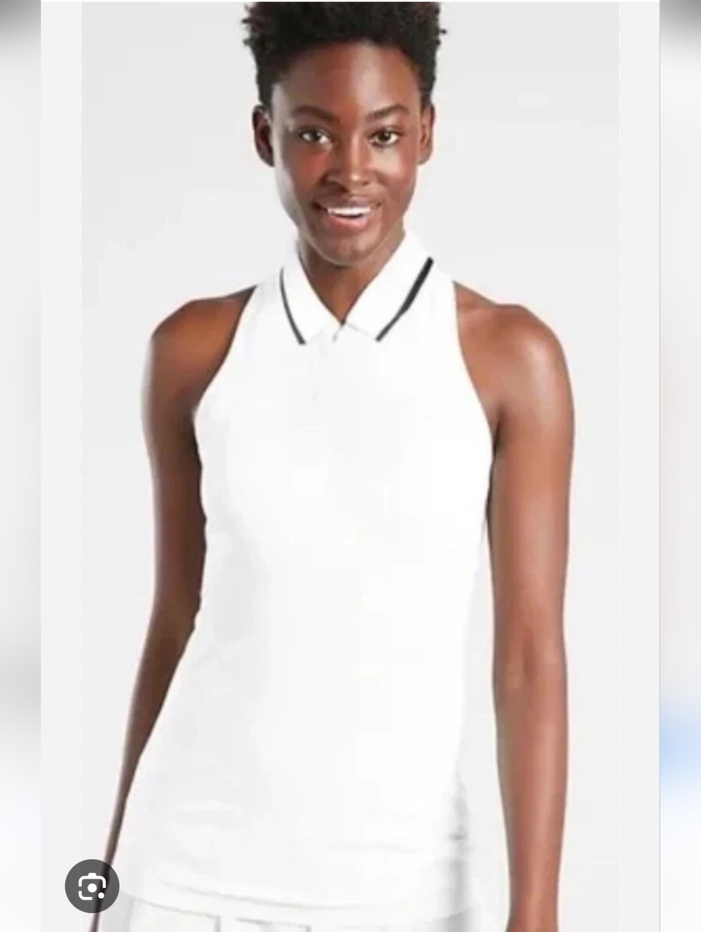 NWT Athleta Women's White Momentum Polo Tank